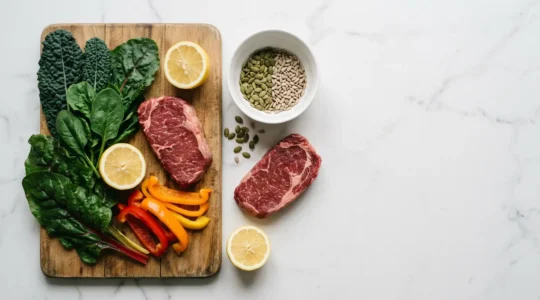 Composition nutritionnelle mettant en valeur les aliments riches en fer, zinc et magnésium pour une absorption optimale