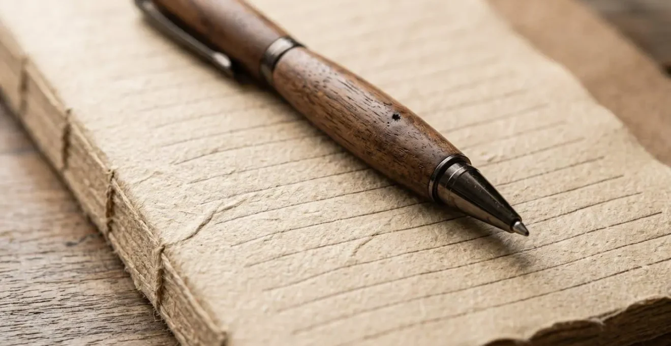 Gros plan sur un carnet ouvert avec un stylo, symbolisant la tenue d'un journal alimentaire pour le suivi des symptômes digestifs.